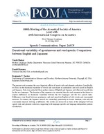 Durational variability of spontaneous and read speech: Comparison between English and Japanese